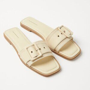 By Anthropologie Buckle Slide Sandals Size 41 US 10.5 - 11 Color Light Sands NEW